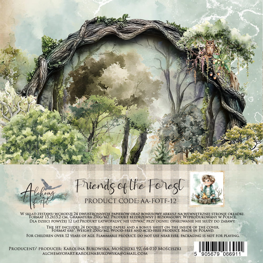 PREORDINE: Alchemy of Art paper pack 12x12 inches Friends of the Forest