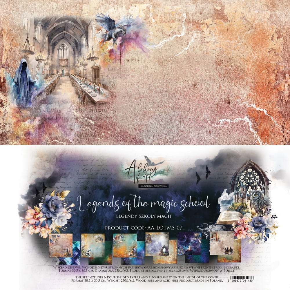 PREORDINE: Alchemy of Art paper pack 12x12 inches Legends of the magic school