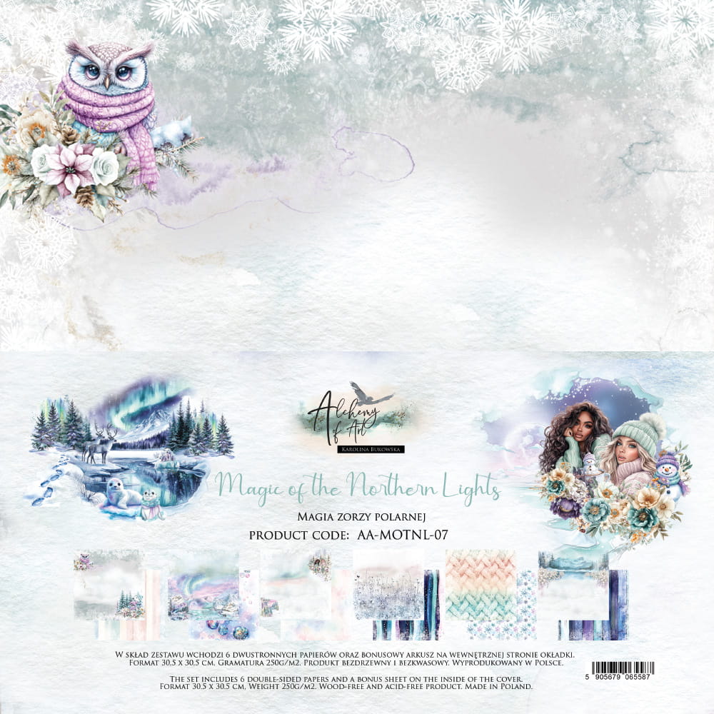 PREORDINE: Alchemy of Art paper pack 12x12 inches Magic of the Northern Lights