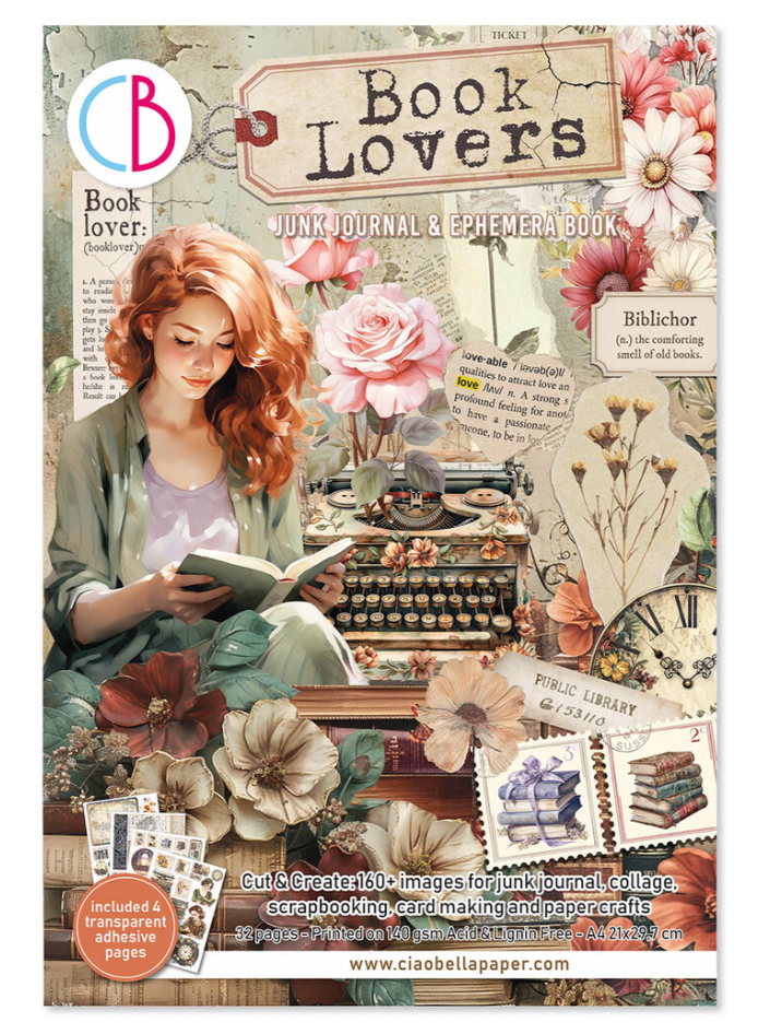 PREORDINE: CiaoBella A4 Junk Journal Ephemera Book Book Lovers