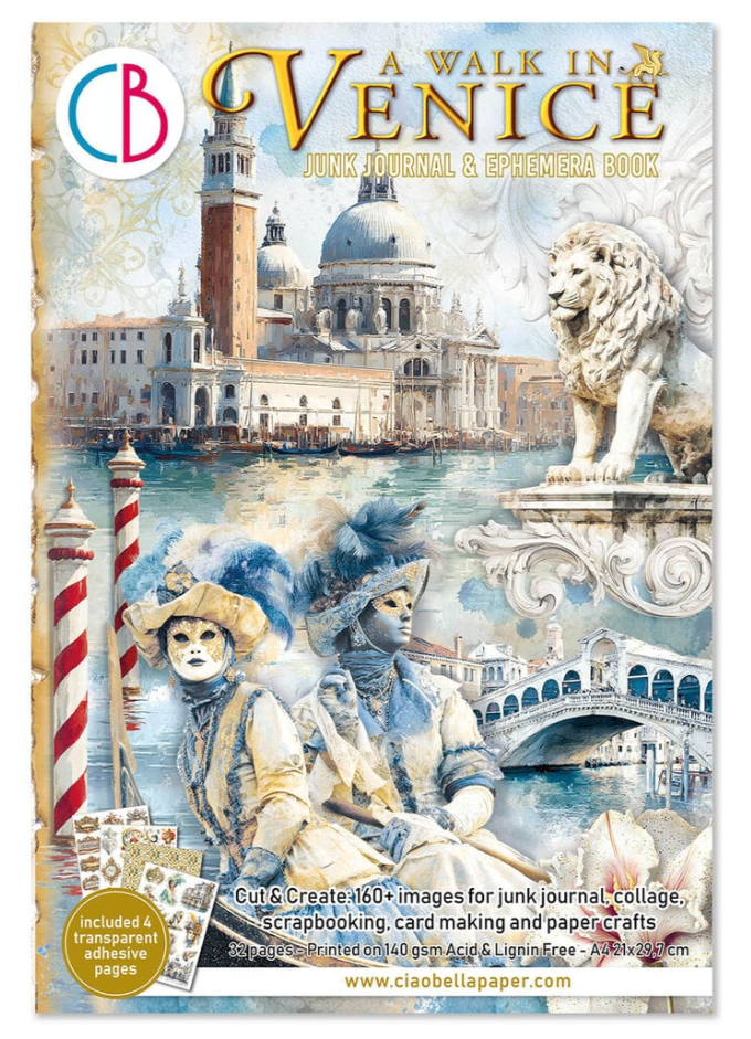PREORDINE: CiaoBella A4 Junk Journal Ephemera Book A Walk in Venice