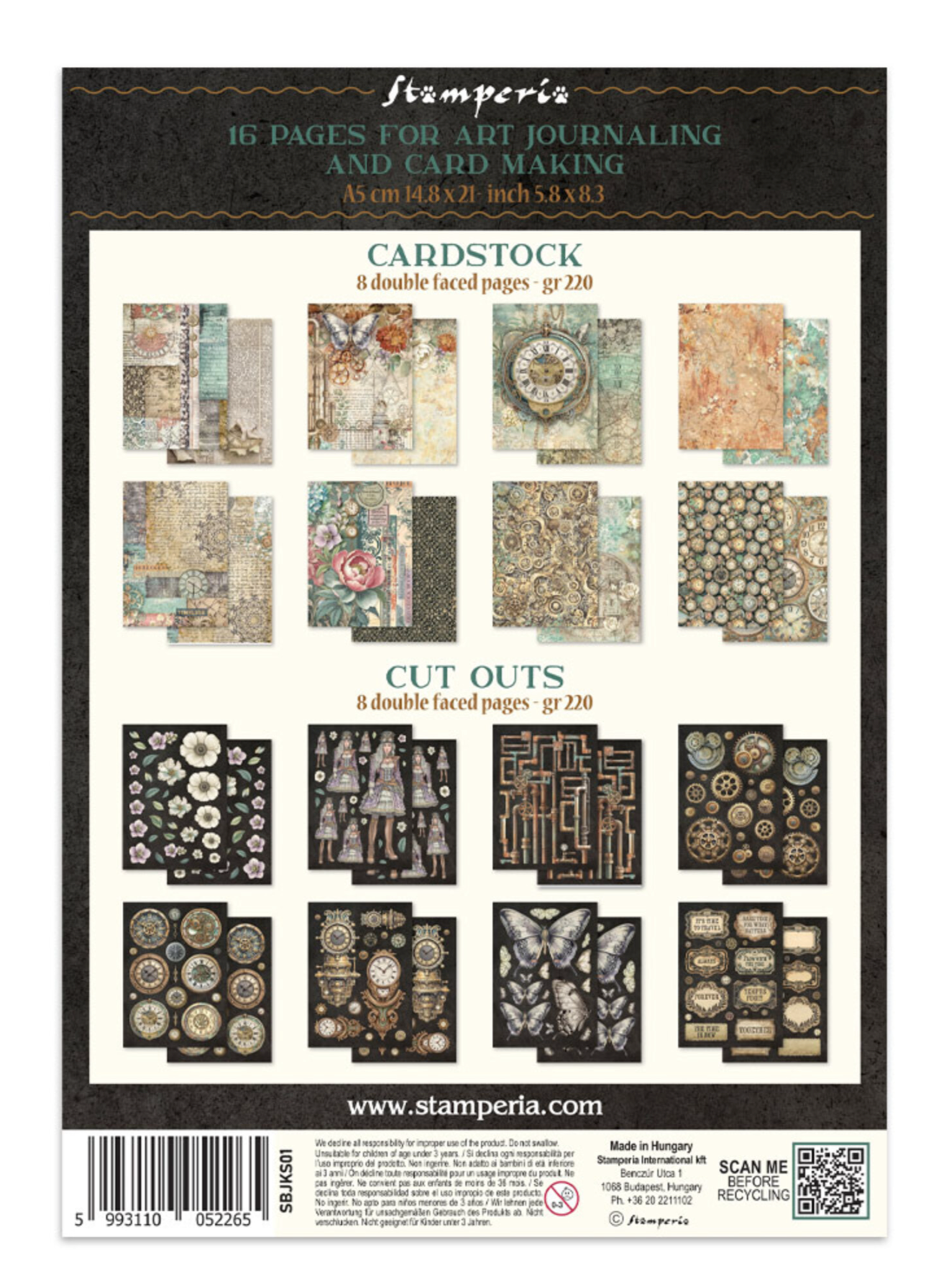 Stamperia: Gardens of Time Junk Journal A5 Focus Points