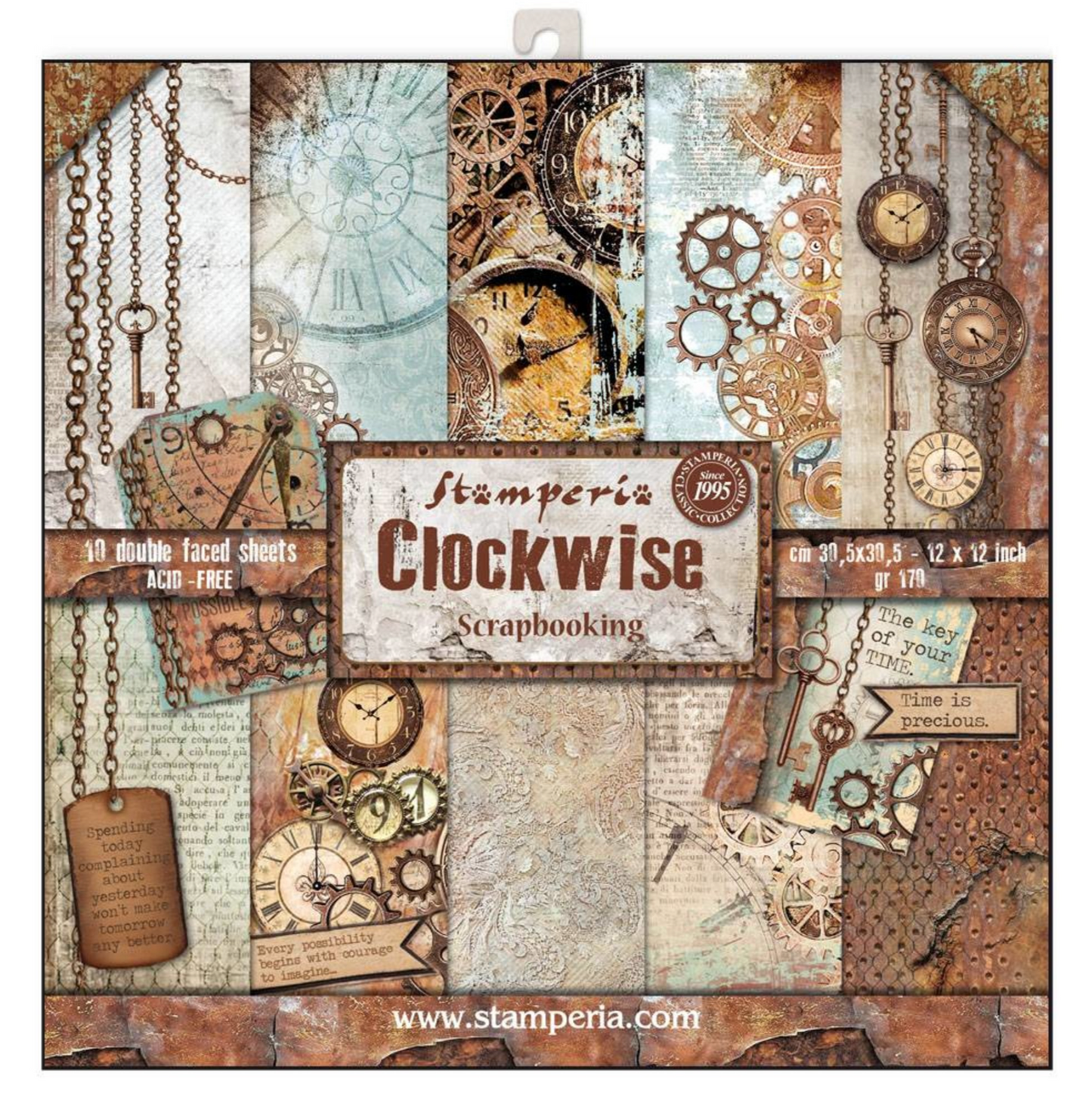 Stamperia: Clockwise 12x12 Inch Paper Pack