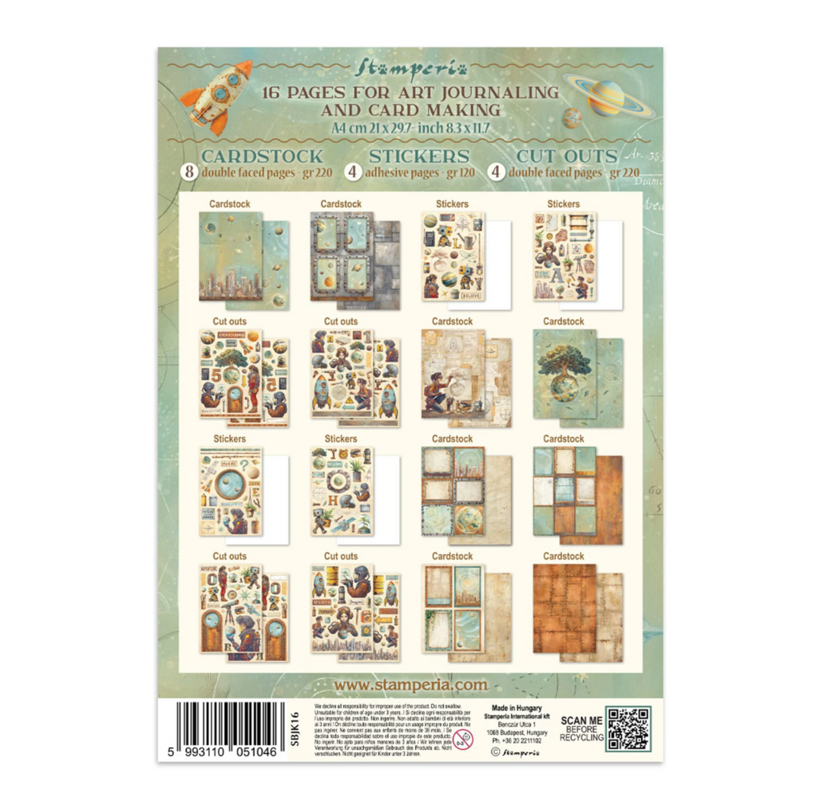 Stamperia: A New Beginning Junk Journal Stickers, Backgrounds, Cut-Outs