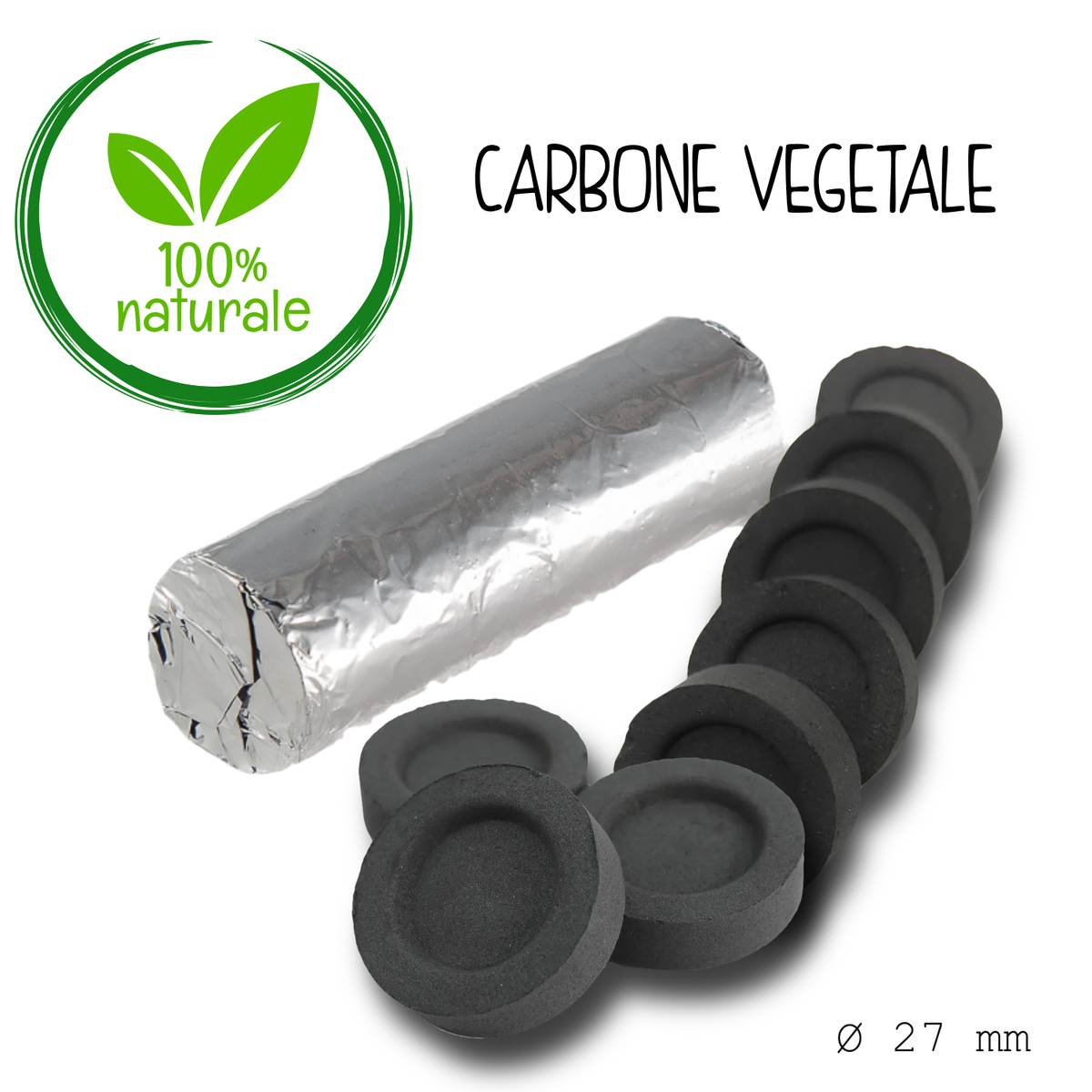 Carboncini per incenso 27x13 mm x6 pcs