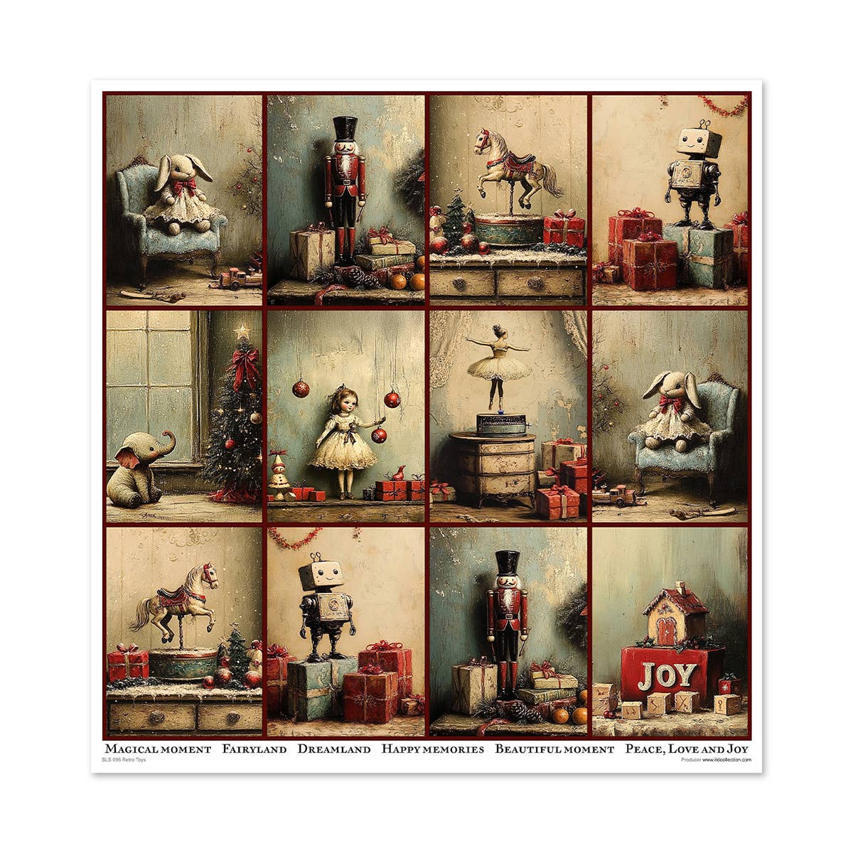 ITD: 12x12 inches paper pack RETRO TOYS