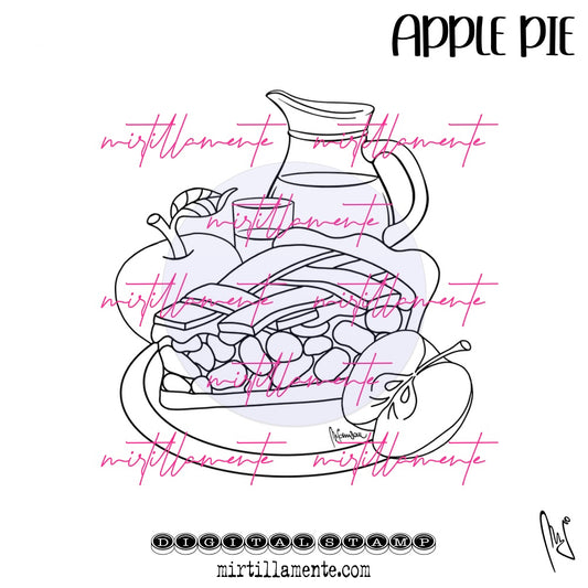 Eat & Drink: APPLE PIE - digital stamp