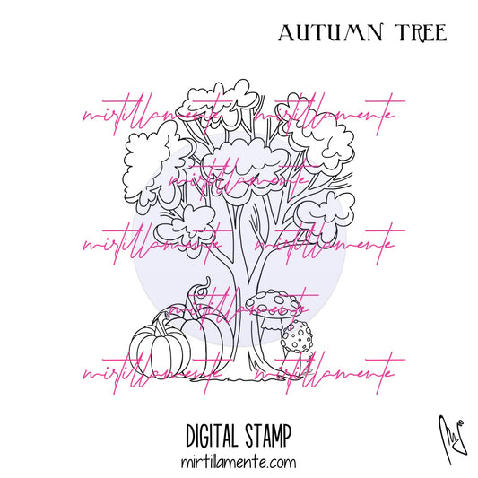 Nature: AUTUMN TREE - digital stamp