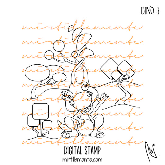 Crazy Paws: DINO no.3 - digital stamp