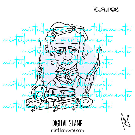 Characters: E.A.POE - digital stamp