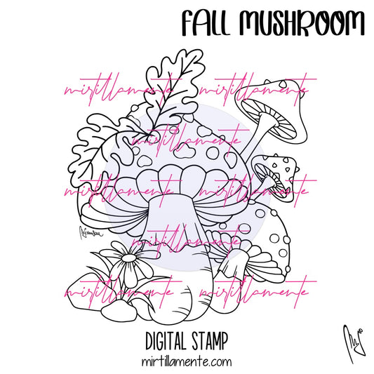 Nature: FALL MUSHROOM - digital stamp