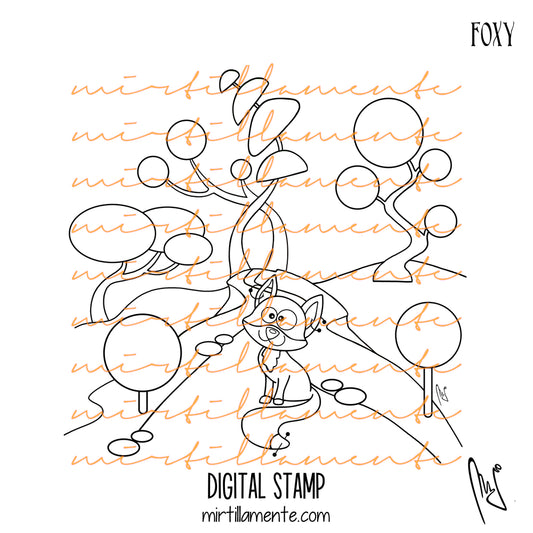 Crazy Paws: FOXY - digital stamp