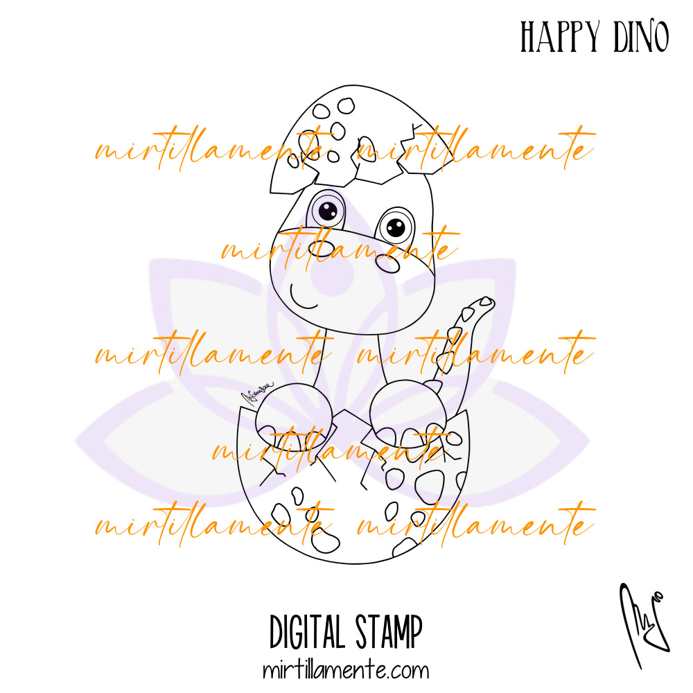 Crazy Paws: HAPPY DINO - digital stamp