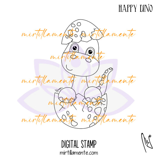 Crazy Paws: HAPPY DINO - digital stamp