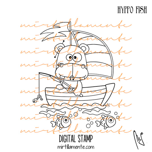 Crazy Paws: HYPPO FISH - digital stamp