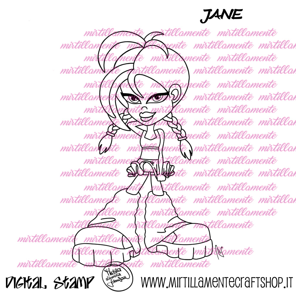 Le Pine: JANE - digital stamp