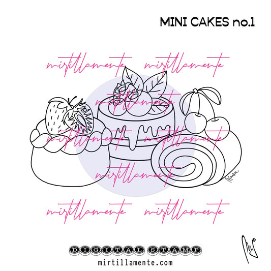 Eat & Drink: MINI CAKES no.1 - digital stamp