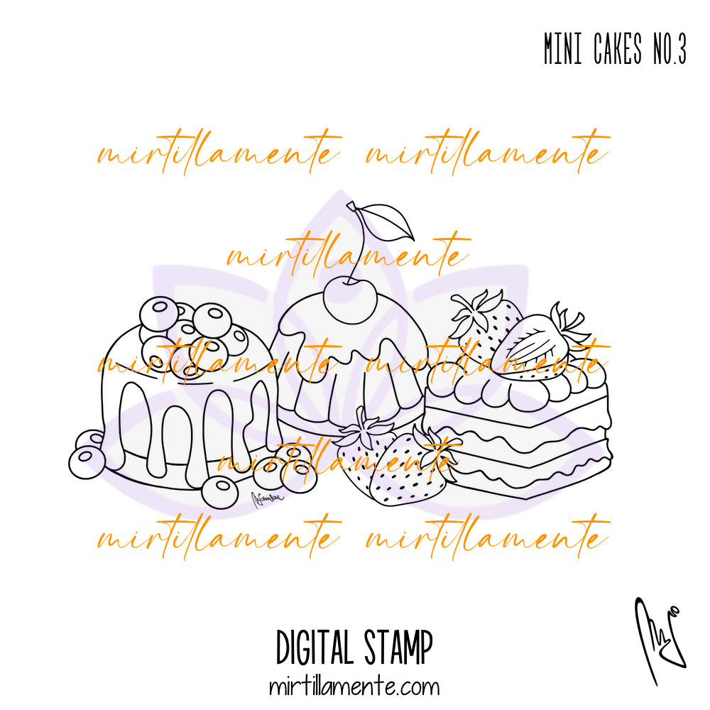 Eat & Drink: MINI CAKES no.3 - digital stamp