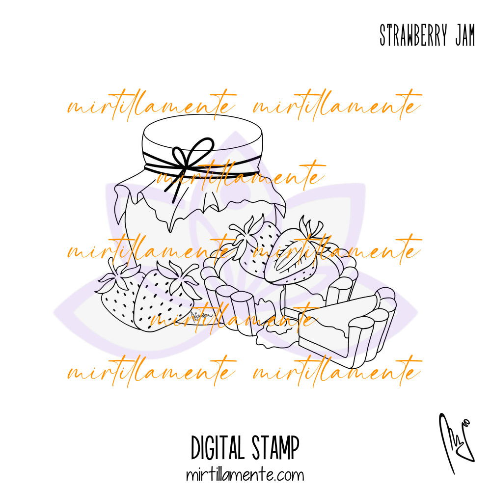 Eat & Drink: STRAWBERRY JAM - digital stamp