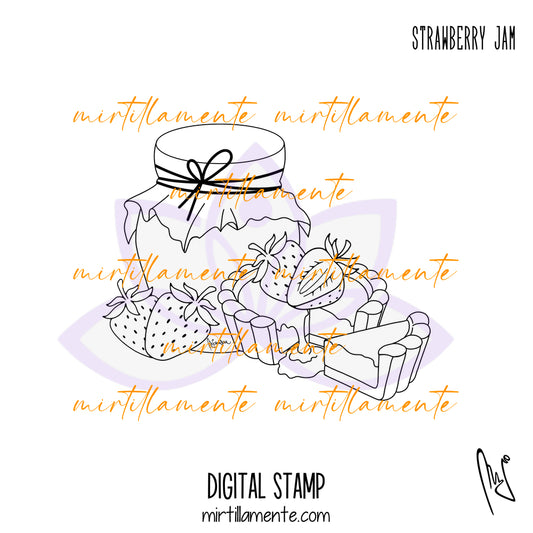 Eat & Drink: STRAWBERRY JAM - digital stamp