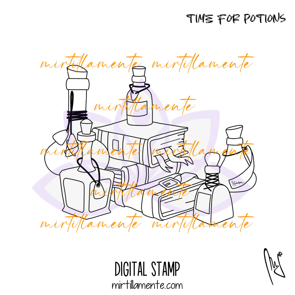 Witchcraft: TIME FOR POTIONS - digital stamp