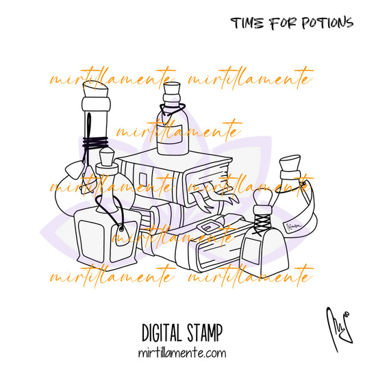 Witchcraft: TIME FOR POTIONS - digital stamp