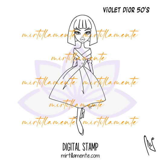 Le Olivie: VIOLET DIOR 50'S - digital stamp