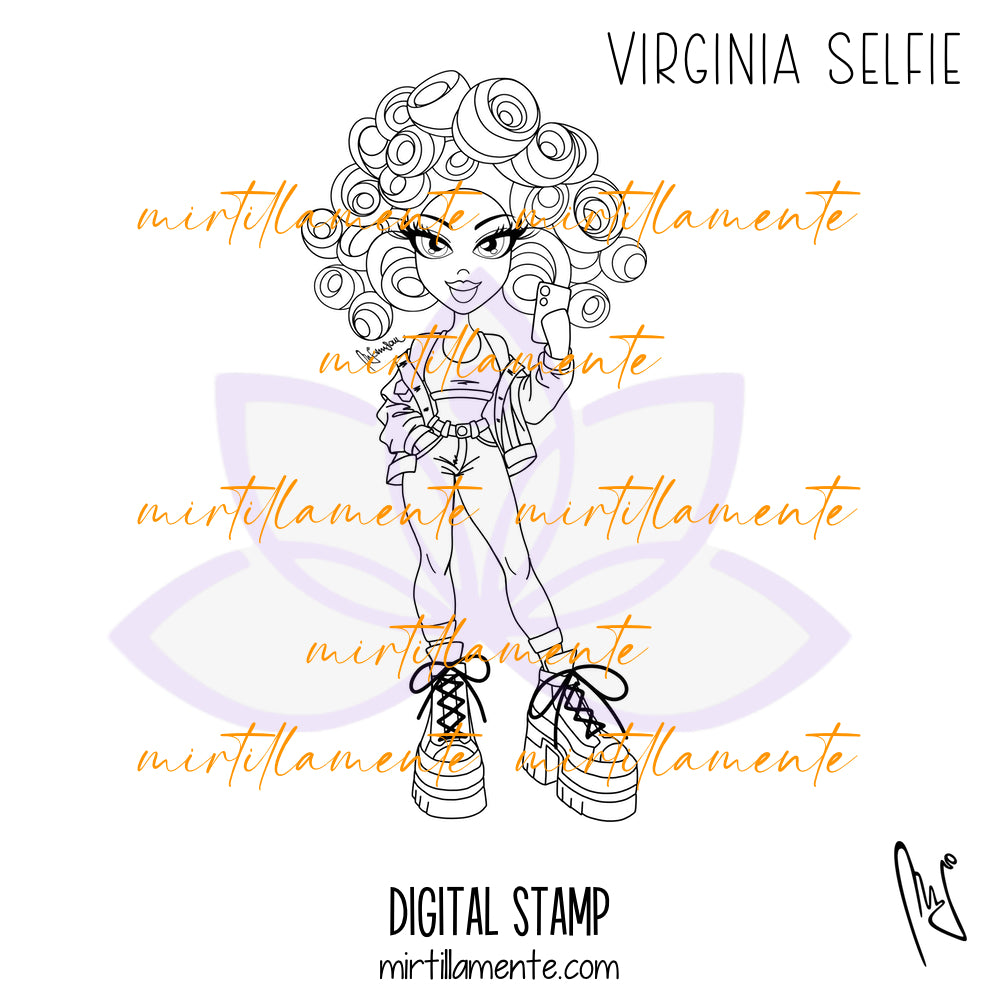 Le Pine: VIRGINIA SELFIE - digital stamp