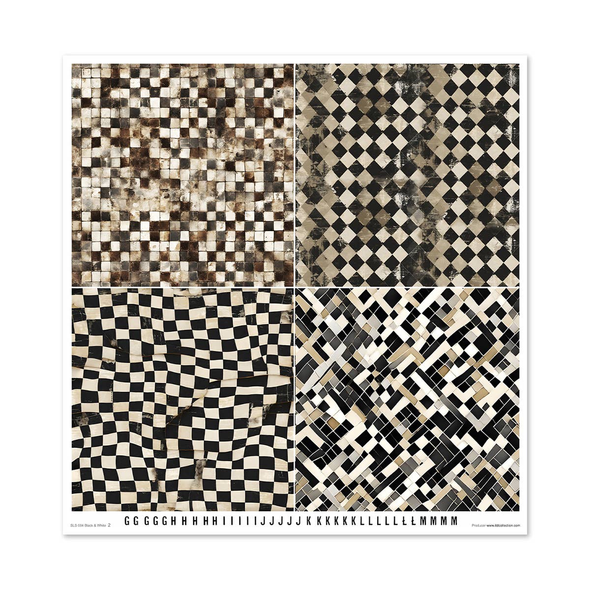 ITD: 12x12 inches paper pack BLACK AND WHITE