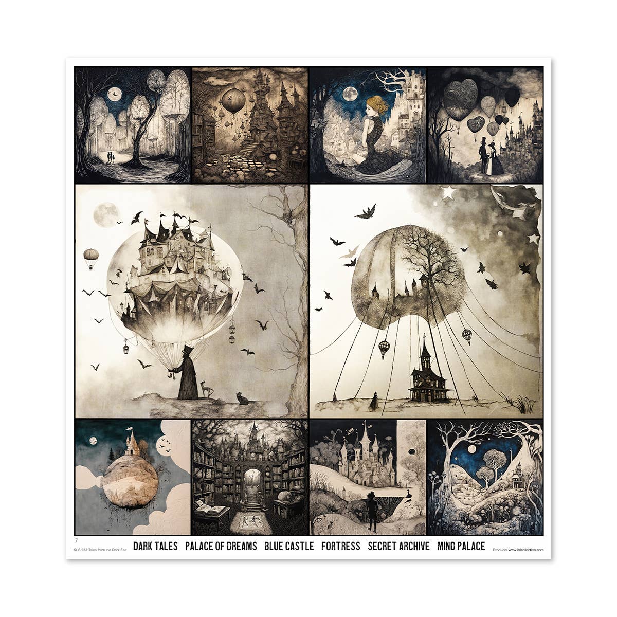 ITD: 12x12 inches paper pack TALES FROM THE DARK FAIR