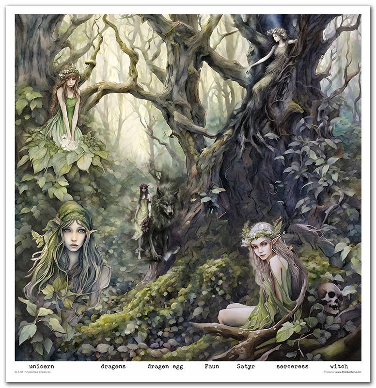 ITD: 12x12 inches paper pack MYSTERIOUS CREATURES