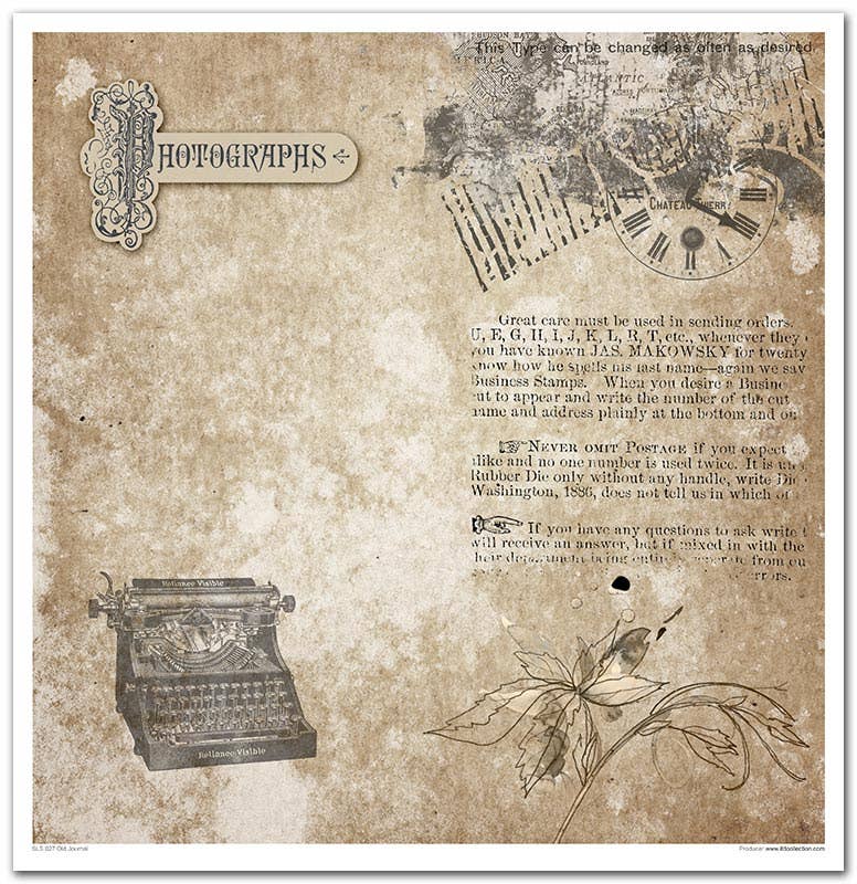 ITD: 12x12 inches paper pack OLD JOURNAL