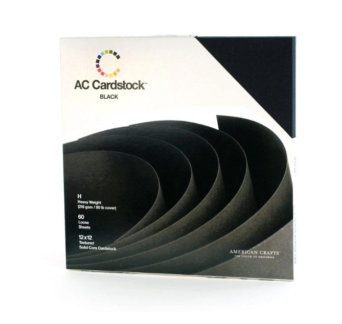 AmericanCraft: cardstock 12x12 inches 216g x60 pcs BLACK