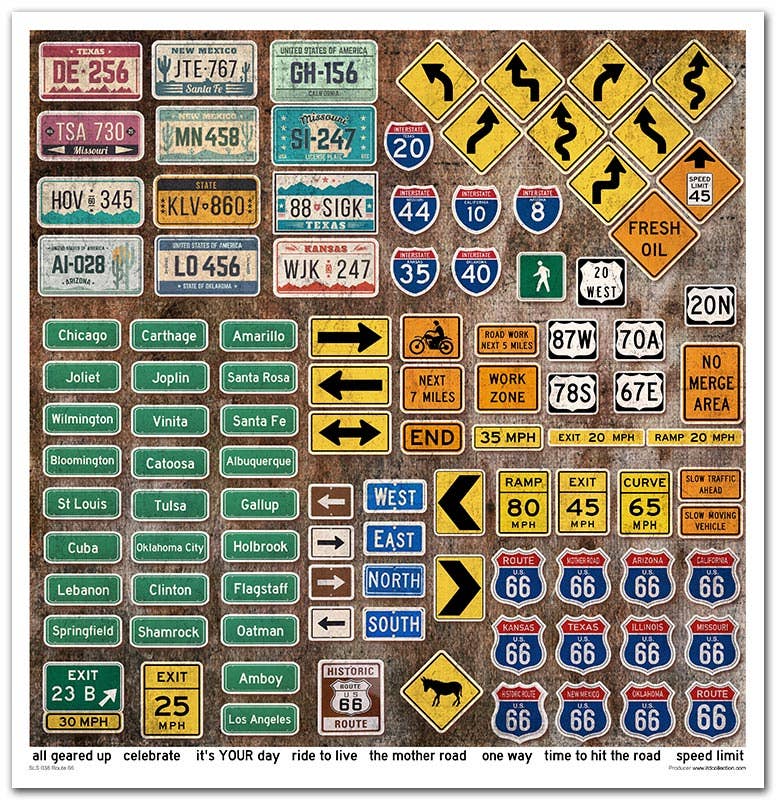ITD: 12x12 inches paper pack LEGENDARY ROUTE 66
