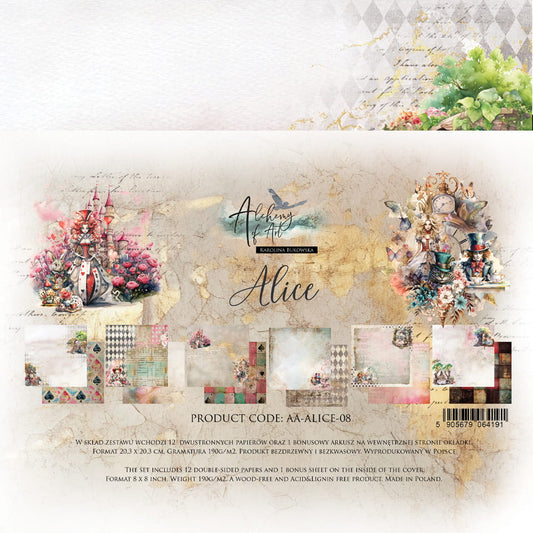 PREORDINE: Alchemy of Art paper pack 8x8 inches Alice