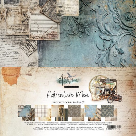 PREORDINE: Alchemy of Art paper pack 12x12 inches Adventure Men