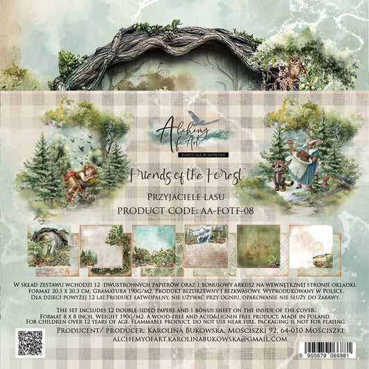 PREORDINE: Alchemy of Art paper pack 8x8 inches Friends of the Forest