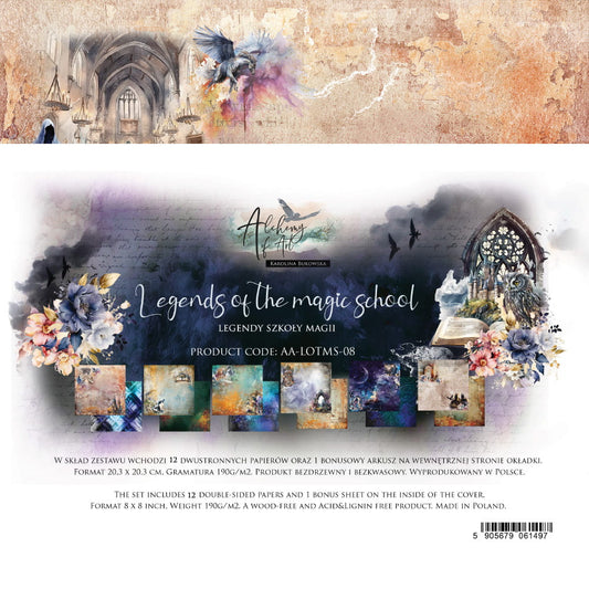 PREORDINE: Alchemy of Art paper pack 8x8 inches Legends of the magic school
