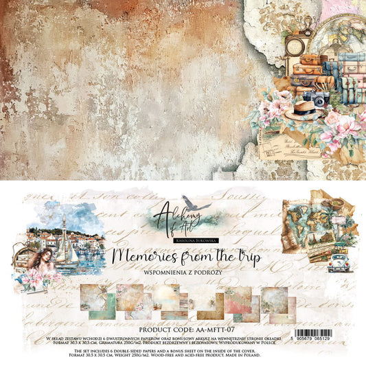 PREORDINE: Alchemy of Art paper pack 12x12 inches Memories from the trip