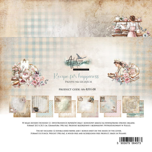 PREORDINE: Alchemy of Art paper pack 8x8 inches Recipe for happiness