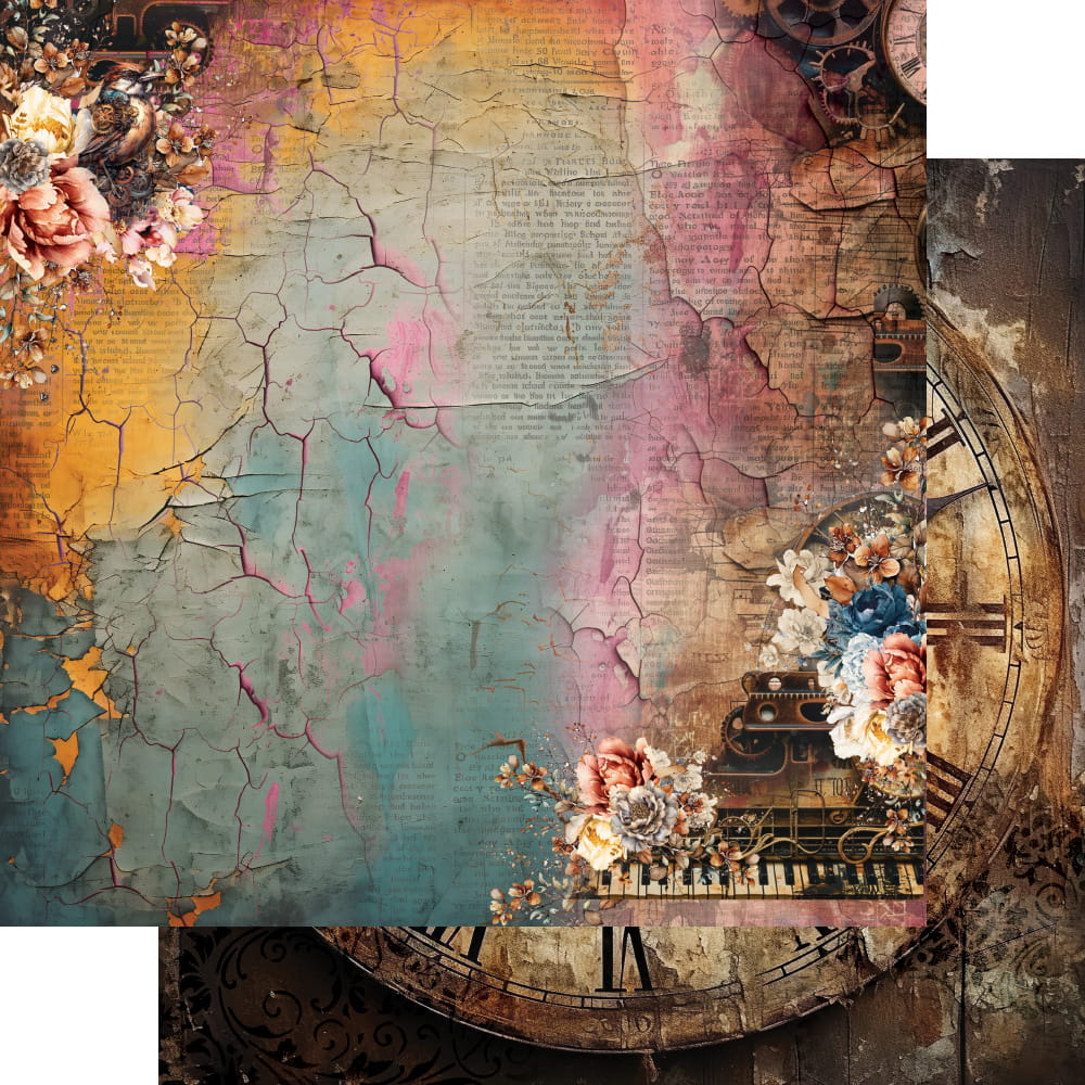 Alchemy of Art: Steampunk Time 12x12 Inch paper pack