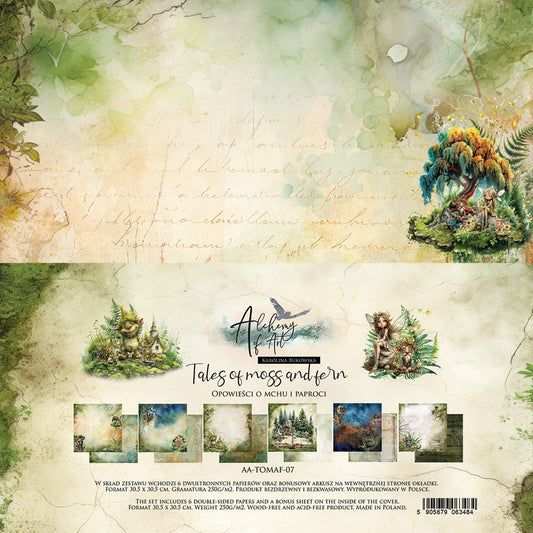 PREORDINE: Alchemy of Art paper pack 12x12 inches Tales of moss and fern