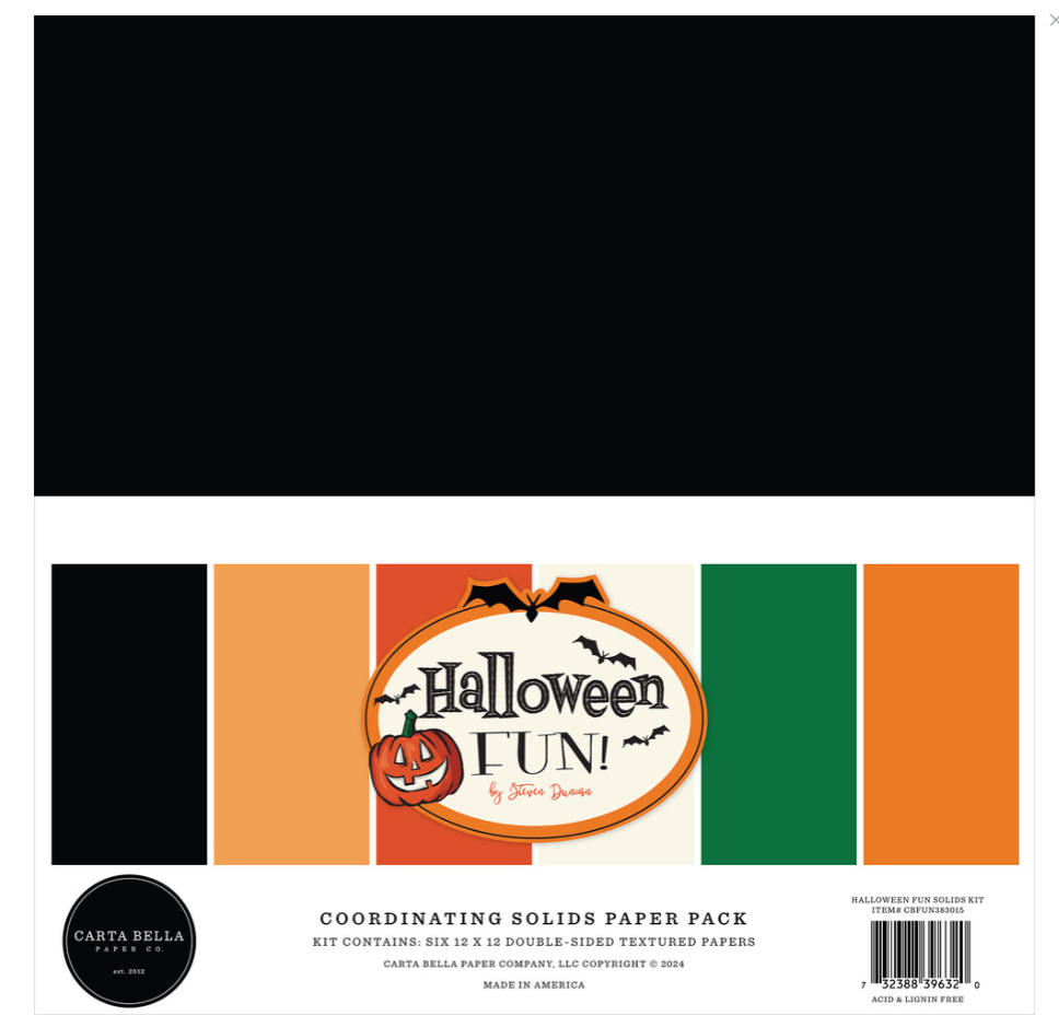 PREORDINE: CartaBella - Halloween Fun 12x12 Inch Coordinating Solids Paper Pack