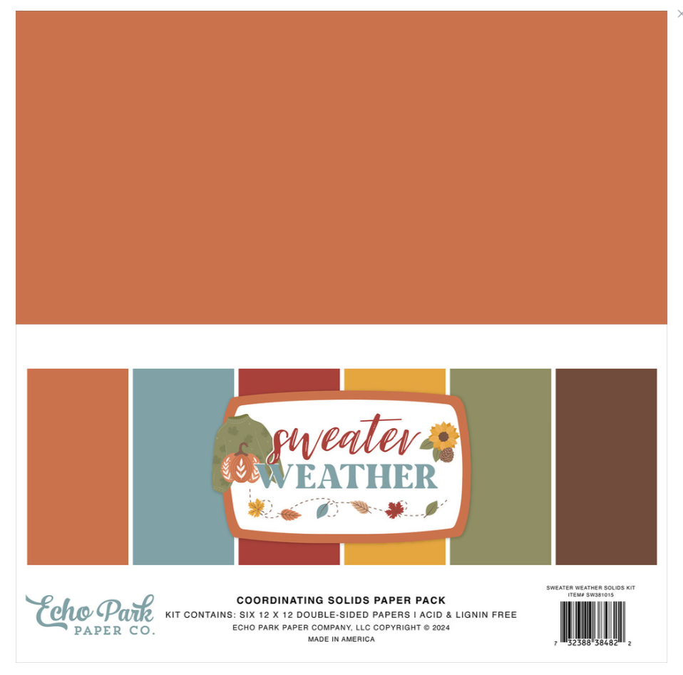 PREORDINE: EchoPark - Sweater Weather 12x12 Inch Coordinating Solids Paper Pack