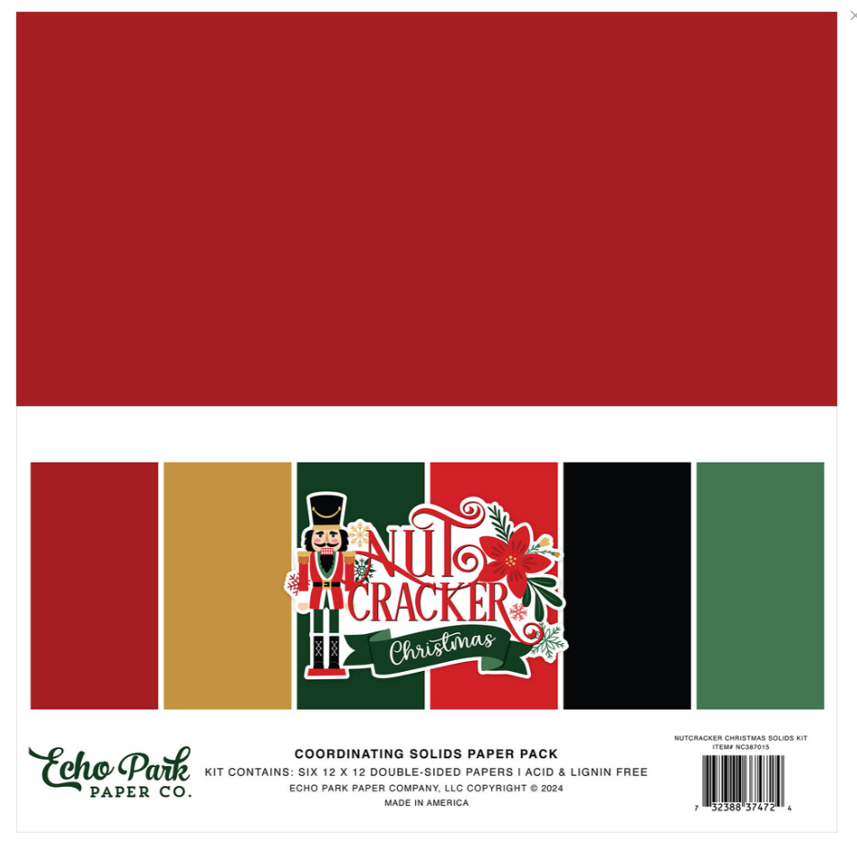 PREORDINE: EchoPark - Nutcracker Christmas 12x12 Inch Coordinating Solids Paper Pack