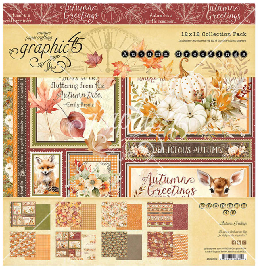 PREORDINE: Graphic45 - Autumn Greetings 12x12 Inch Collection Pack