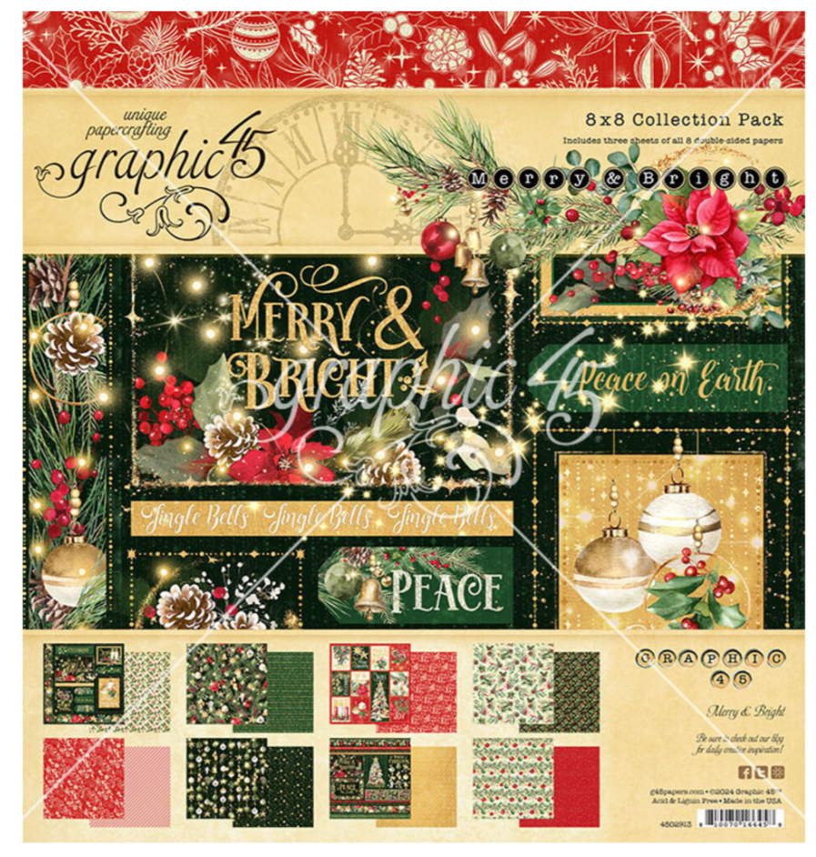 PREORDINE: Graphic45 - Merry & Bright 8x8 Inch Collection Pack