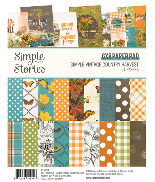 PREORDINE: SimpleStories - Simple Vintage Country Harvest 6x8 Inch Paper Pad