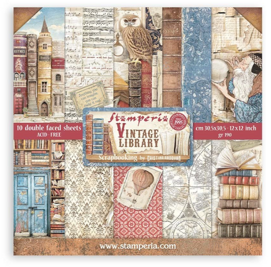 PREORDINE: Stamperia - Vintage Library 12x12 Inch Paper Pack