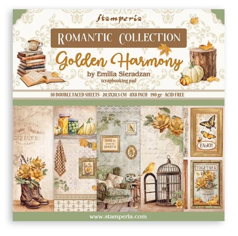 PREORDINE: Stamperia - Golden Harmony 8x8 Inch Paper Pack